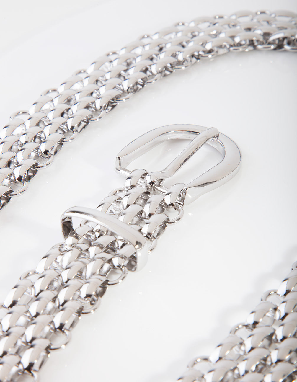 Silver Woven Chain Belt
