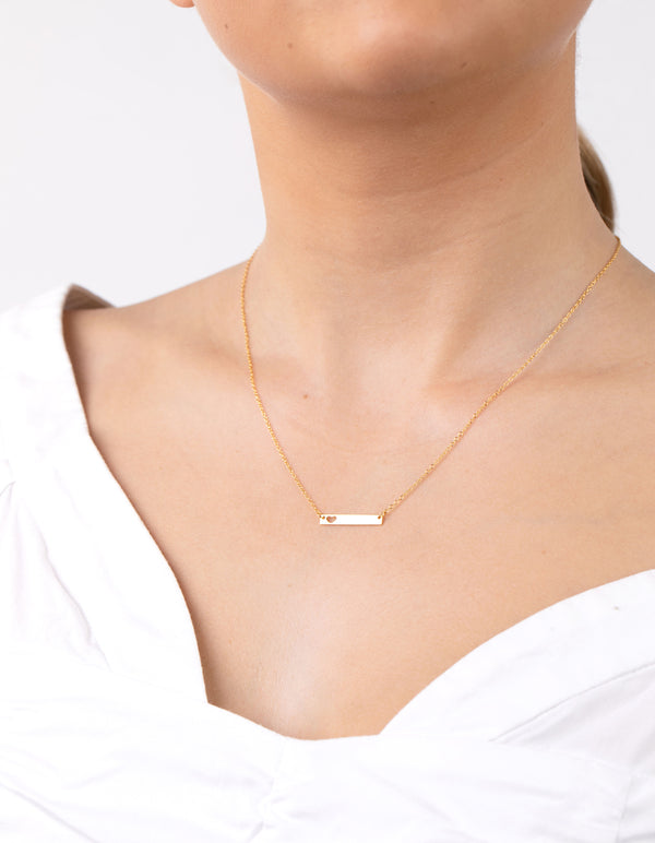Gold Plated Sterling Silver Heart Cut-Out Necklace