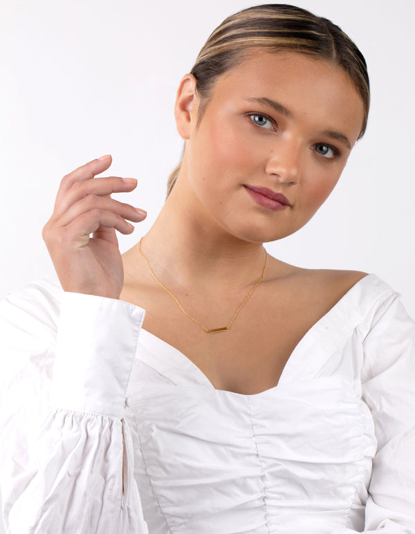 Gold Plated Sterling Silver Heart Cut-Out Necklace