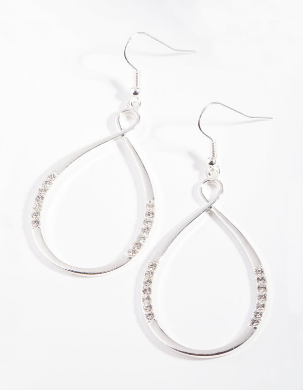 Silver Figure 8 Diamante Earrings