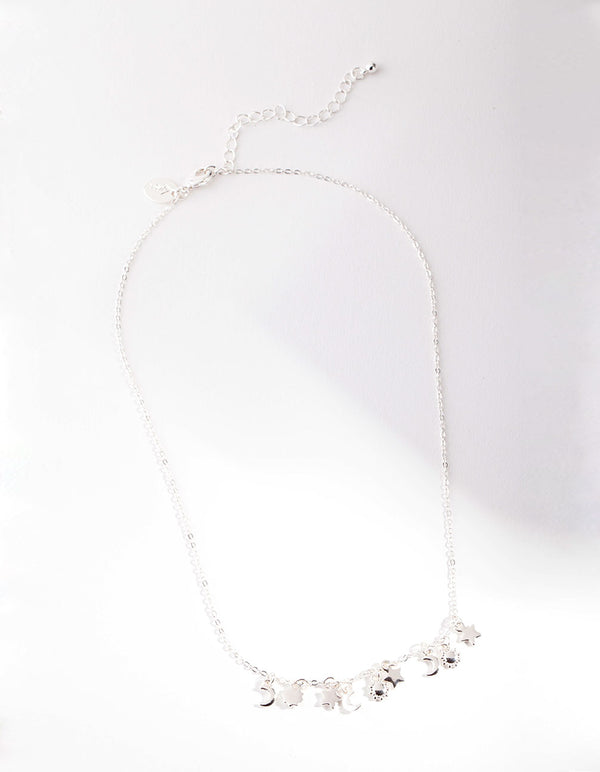 Silver Star Moon Necklace