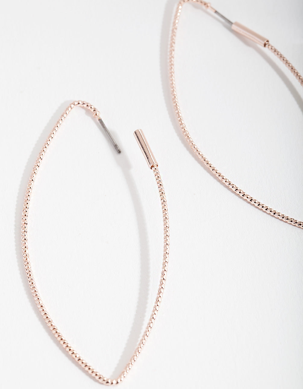 Rose Gold Textured Geometric Earrings