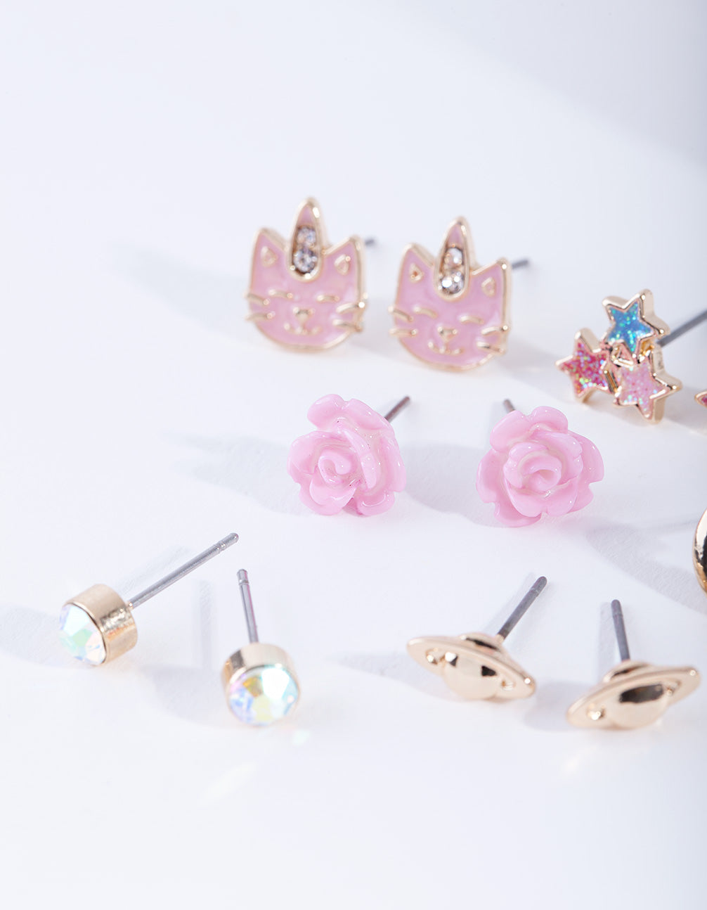 Kids Gold Planet Stud Earring 6-Pack