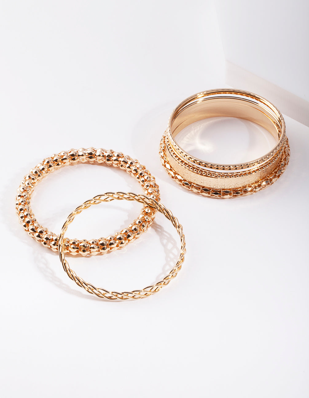 Gold Textured Bracelet 6-Pack