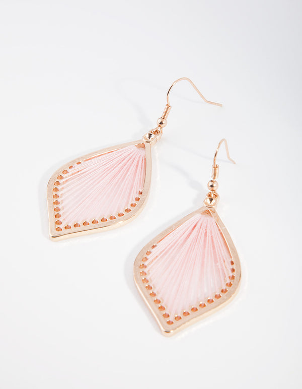 Gold Blush Harp Drop Earrings