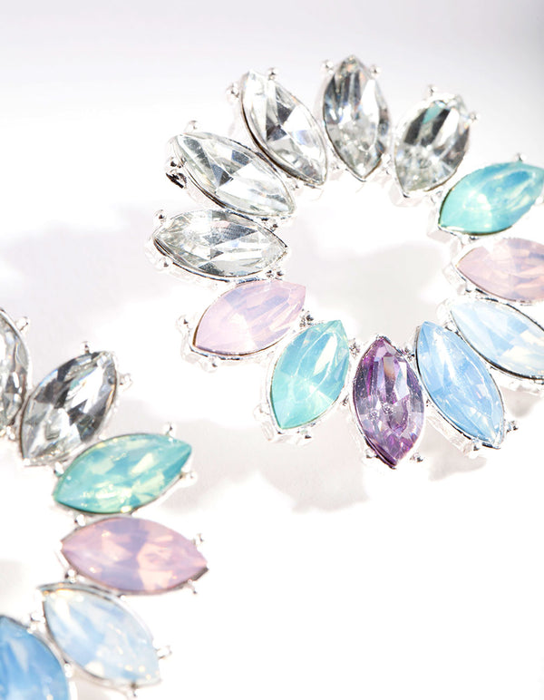 Mixed Pastel Stone Stud Earrings