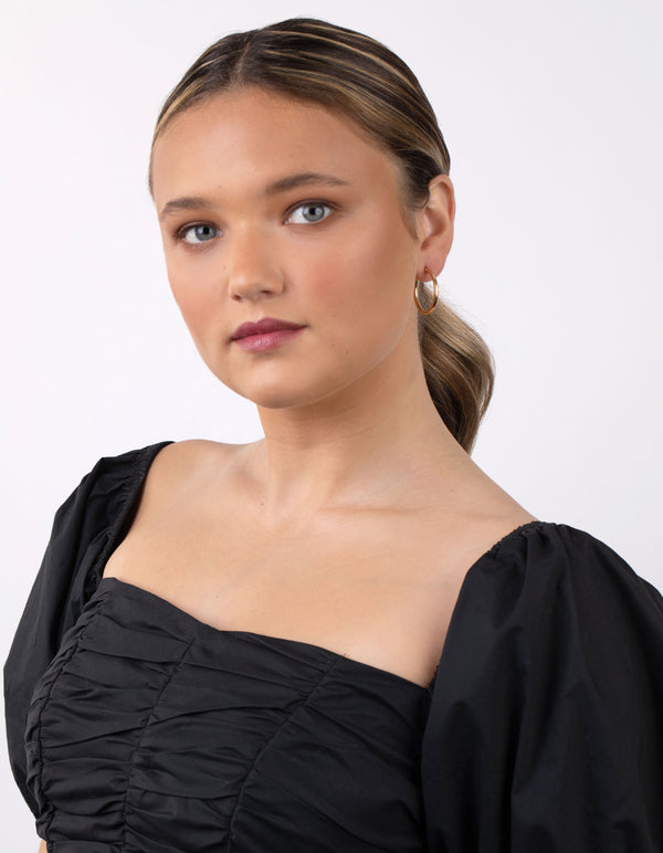 Gold Plated Sterling Silver Hoop Earrings