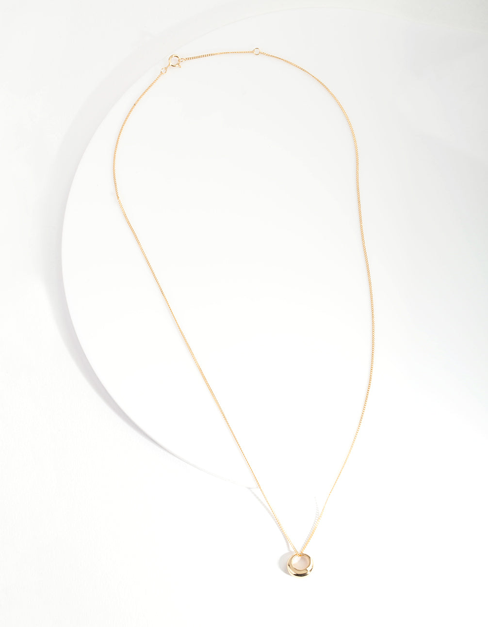 Gold Plated Sterling Silver Organic Open Circle Necklace
