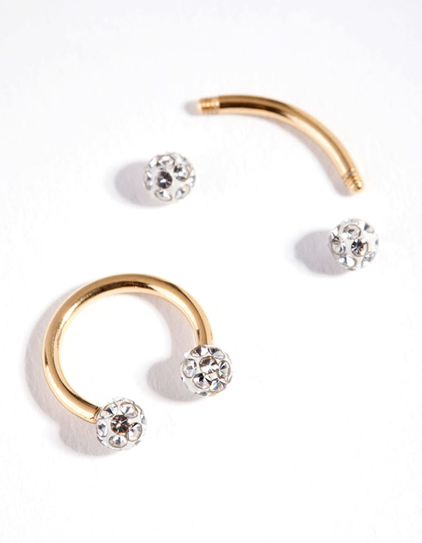 Surgical Steel Gold Horseshoe Earring Pack