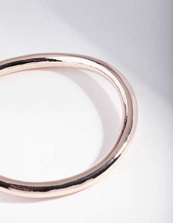Rose Gold Wavey Round Bangle