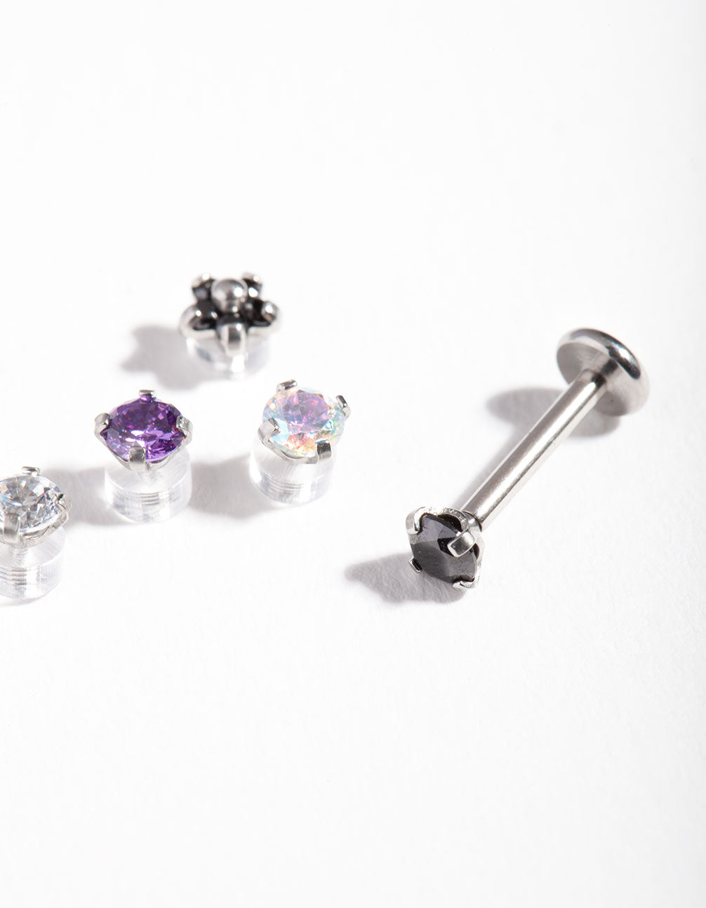 Surgical Steel Cubic Zirconia Flat Back 6-Pack