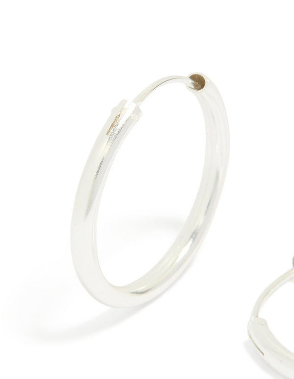 Sterling Silver Shiny 25mm Hoop Earrings