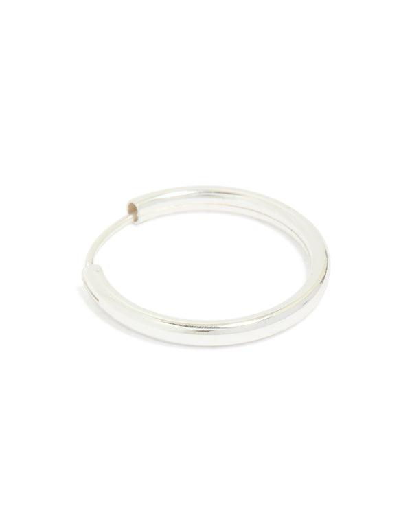 Sterling Silver Shiny 25mm Hoop Earrings