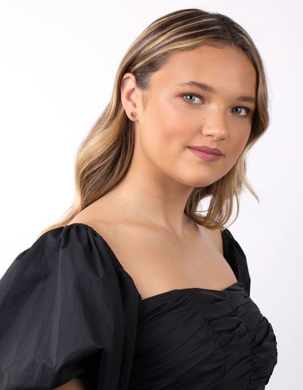 Gold Plated Sterling Silver Greek Key Stud Earrings