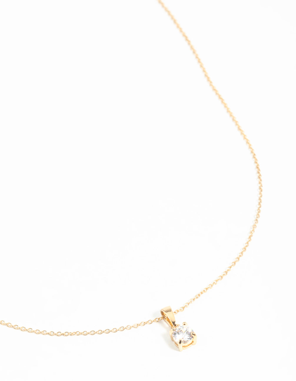 Gold Plated Sterling Silver Cubic Zirconia 1/2 Carat Bale Necklace