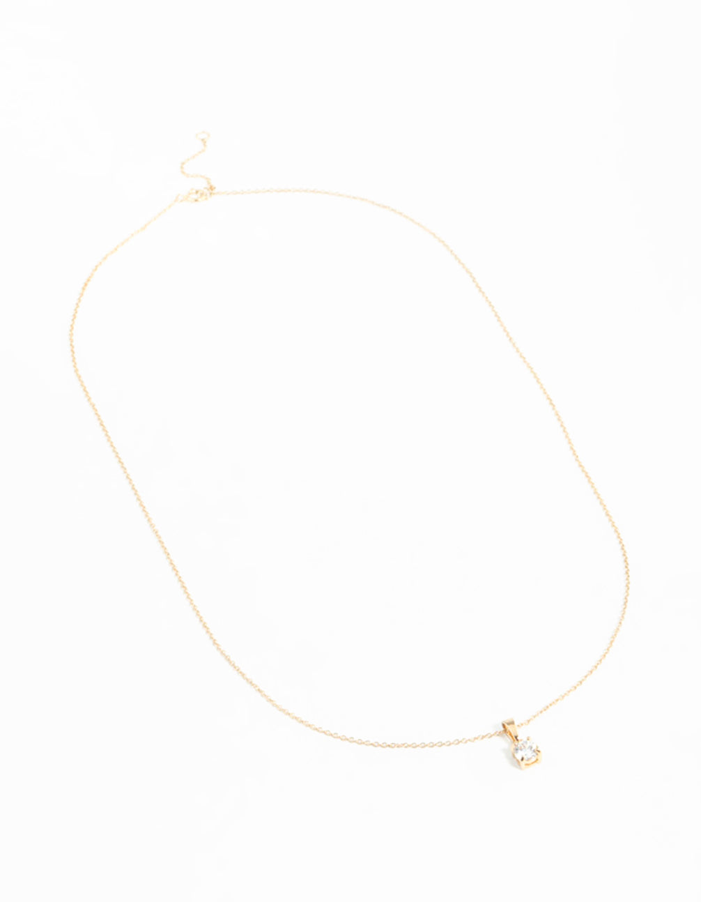 Gold Plated Sterling Silver Cubic Zirconia 1/2 Carat Bale Necklace