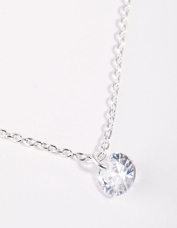 Sterling Silver Cubic Zirconia 1/4 Carat Necklace