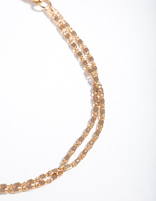 Real Gold Plated Freshwater Pearl Layer Bracelet