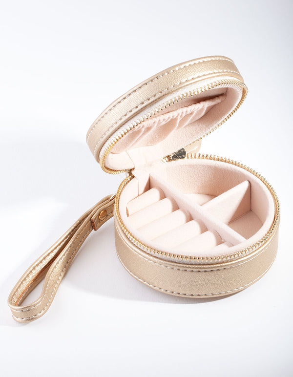 Gold Round Jewellery Box