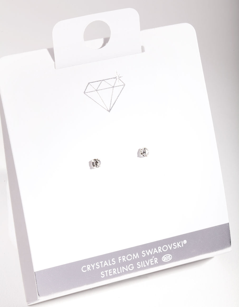 Sterling Silver Diamond Simulant 3mm Stud Earrings