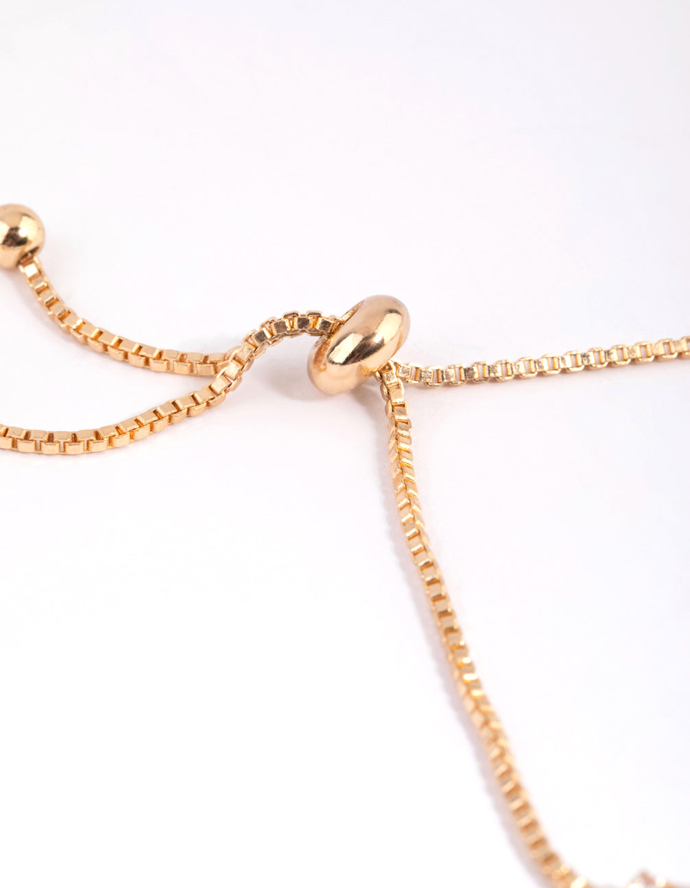 Gold Cubic Zirconia Cupchain Flower Toggle Bracelet