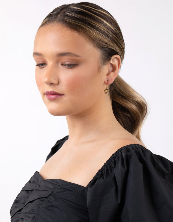 Gold Plated Sterling Silver Daisy Drop Earrings