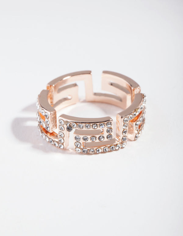 Silver Greek Key Ring