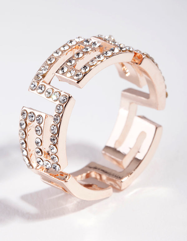 Silver Greek Key Ring