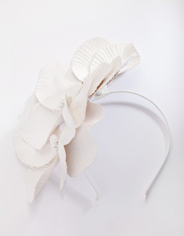 White Large Petal Headband