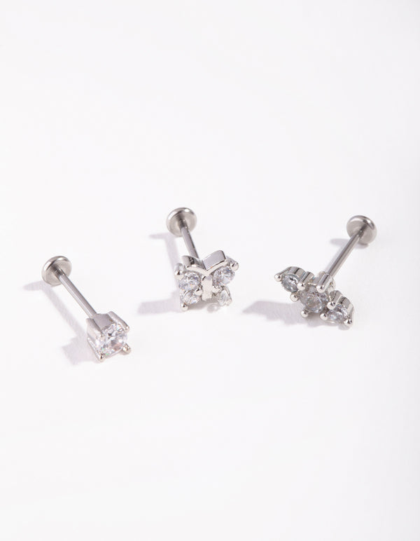 Surgical Steel Fine Butterfly Flat Back Pack