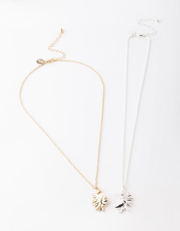 Mixed Metal Half Sun Necklace Pack