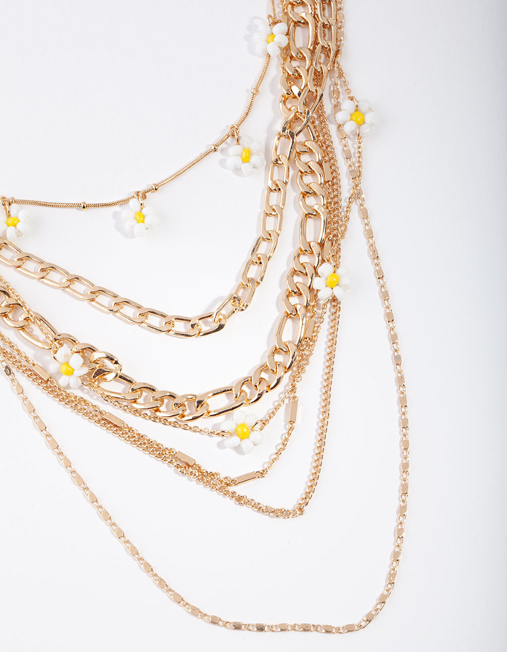 Gold Daisy & Link Necklace