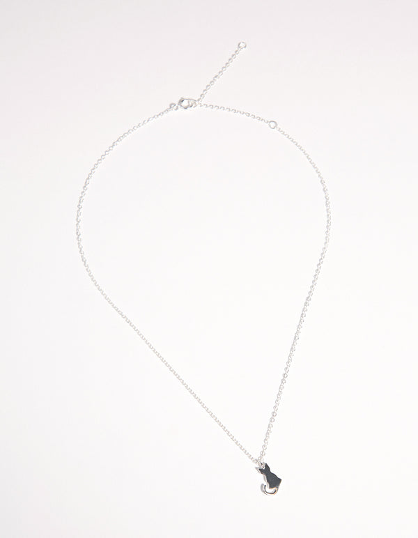 Kids Sterling Silver Cat 30cm Necklace