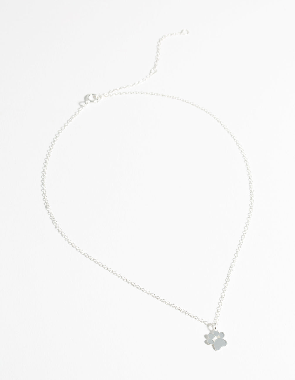 Kids Sterling Silver Paw 30cm Necklace