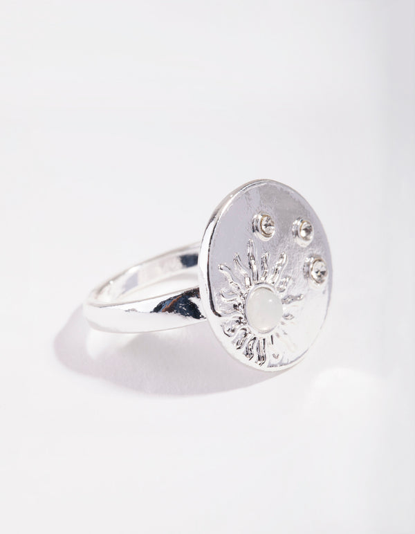 Silver Shield Sun Ring