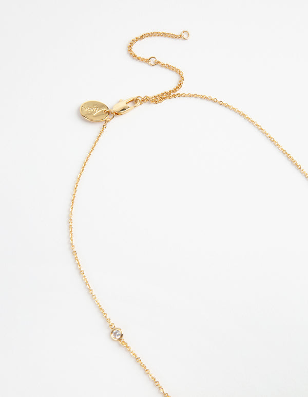 Gold-Plated Seven Crystal Necklace