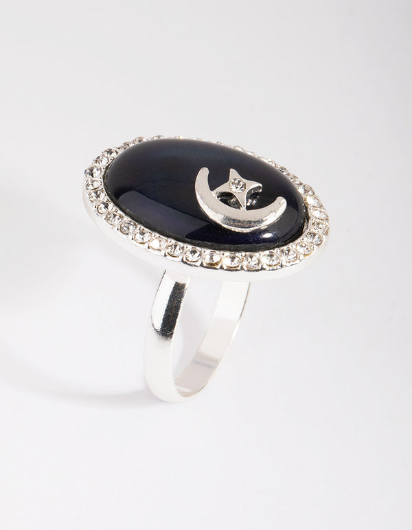 Silver Star & Moon Ring