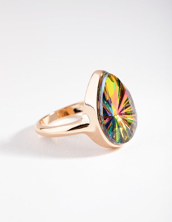 Gold Multicoloured Ring