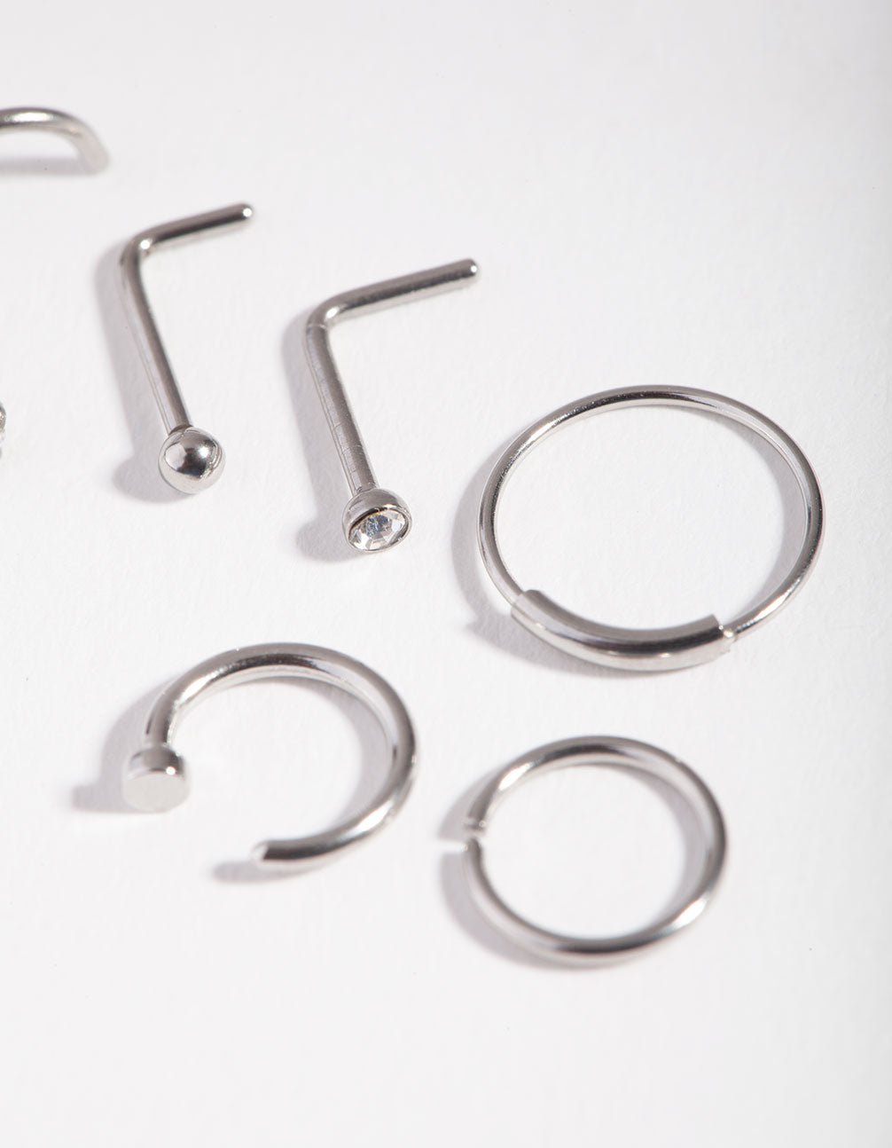 Surgical Steel Nail Nose Ring 6-Pack