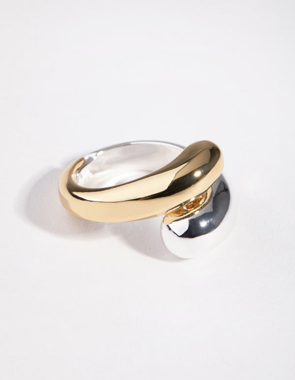 Gold & Silver Snake Band Ring