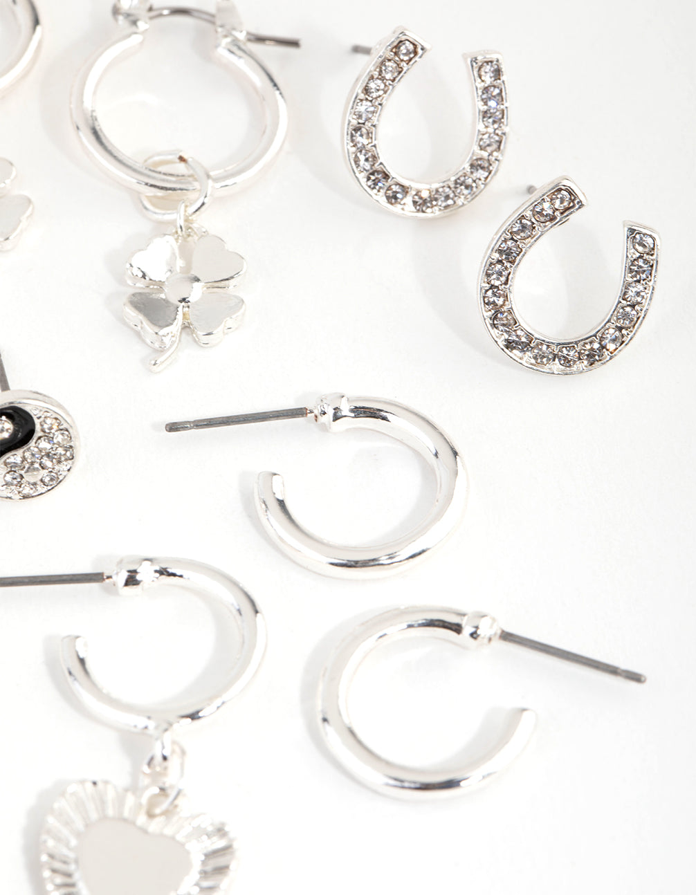 Silver Lucky Motifs 6-Pack Earring
