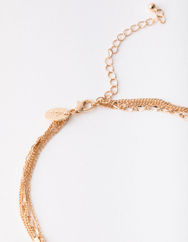 Gold Rainbow Charm Necklace 4-Pack