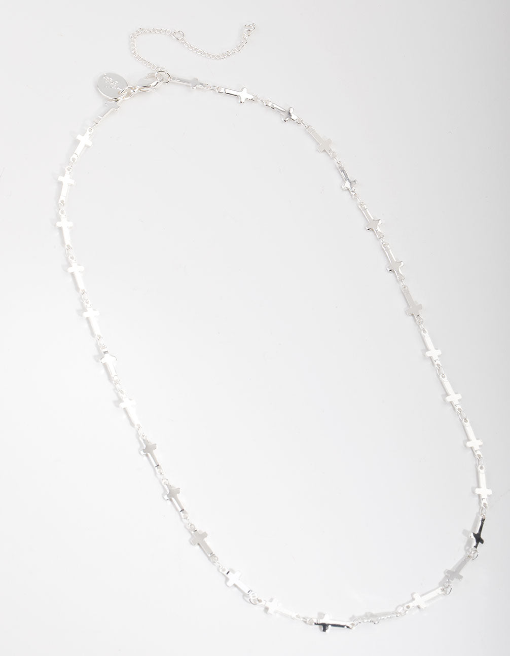 Silver Plated Cross Station Necklace