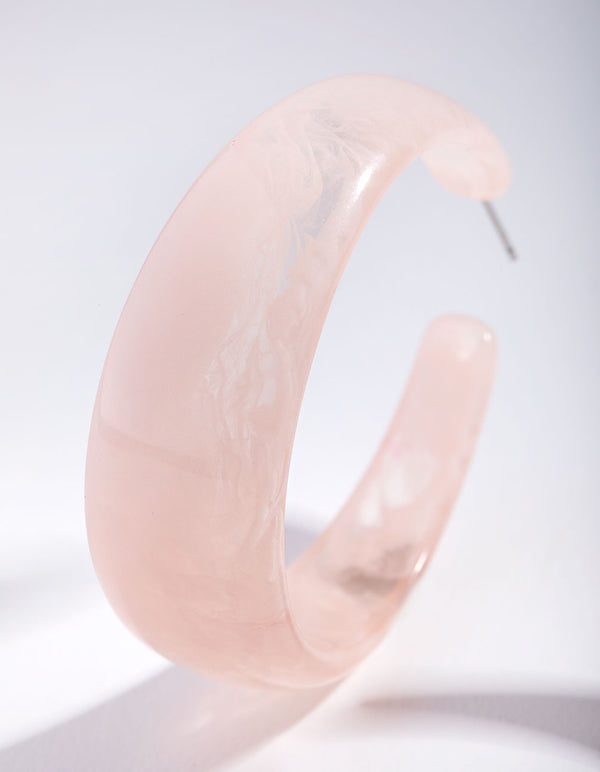 Acrylic Cloudy Hoop Earrings