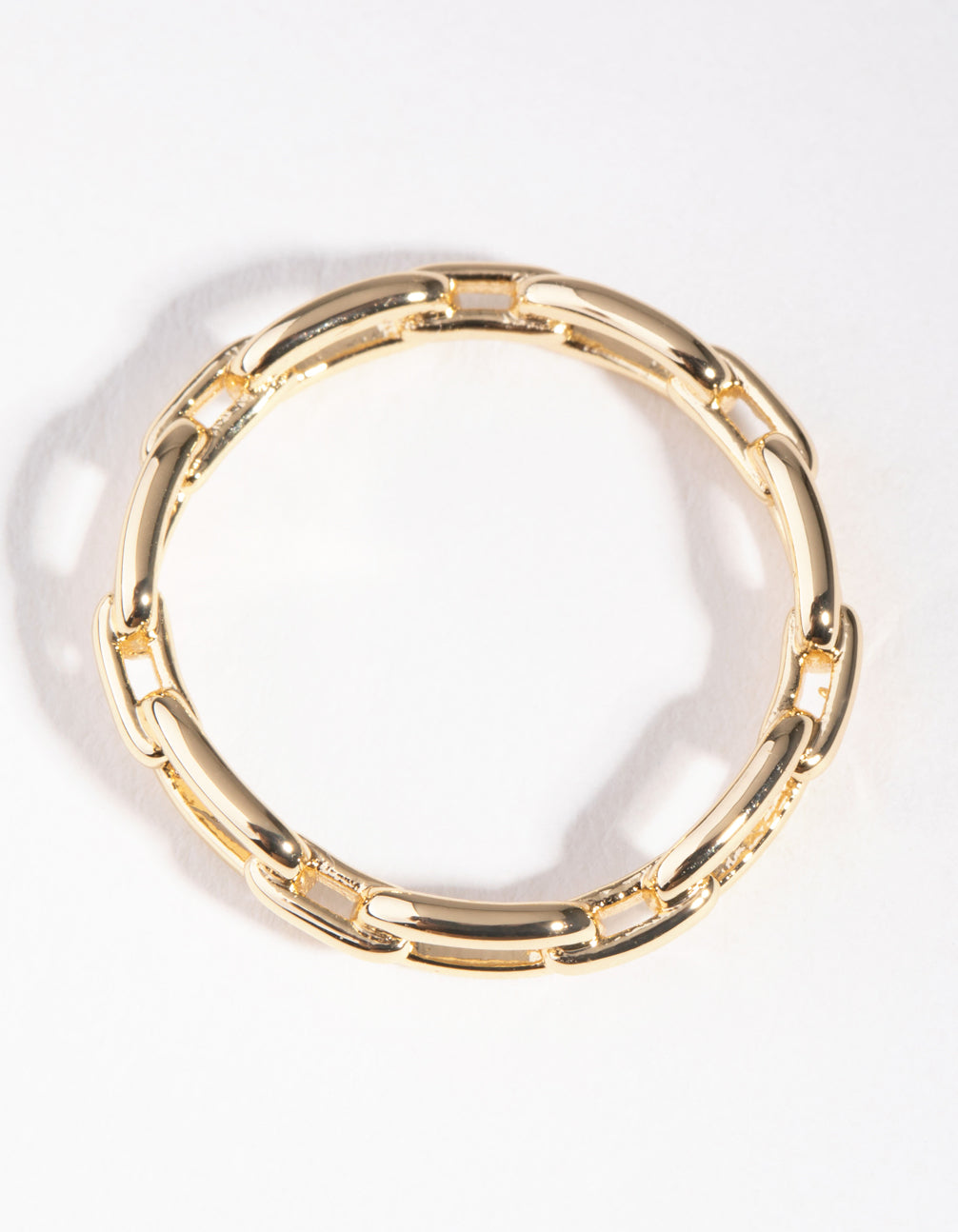 Gold Plated Skinny Rectangle Link Ring