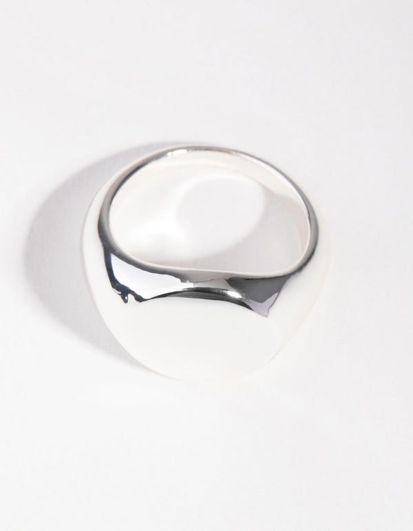 Silver Plated Shield Ring