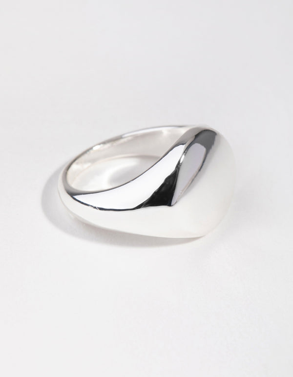 Silver Plated Shield Ring