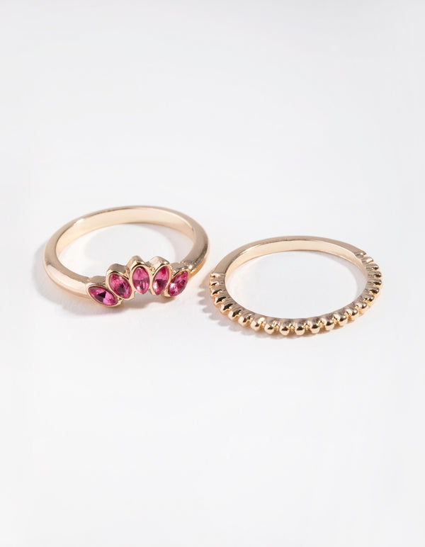 Gold Pink 2-Stack Ring