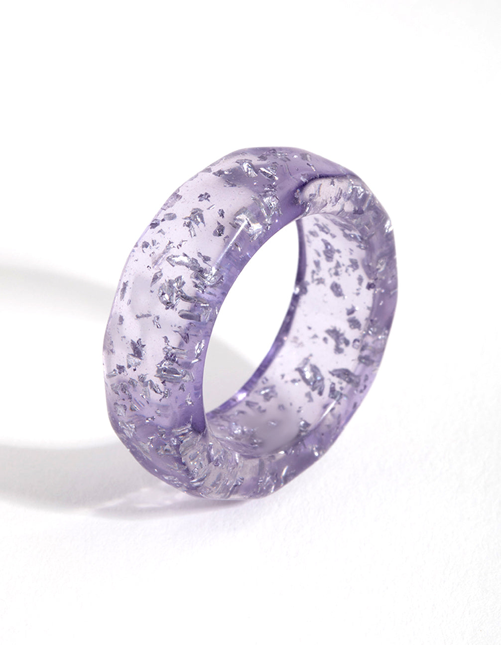 Lilac Acrylic Detailed Band Ring