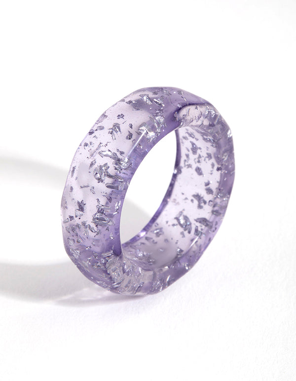 Lilac Acrylic Detailed Band Ring